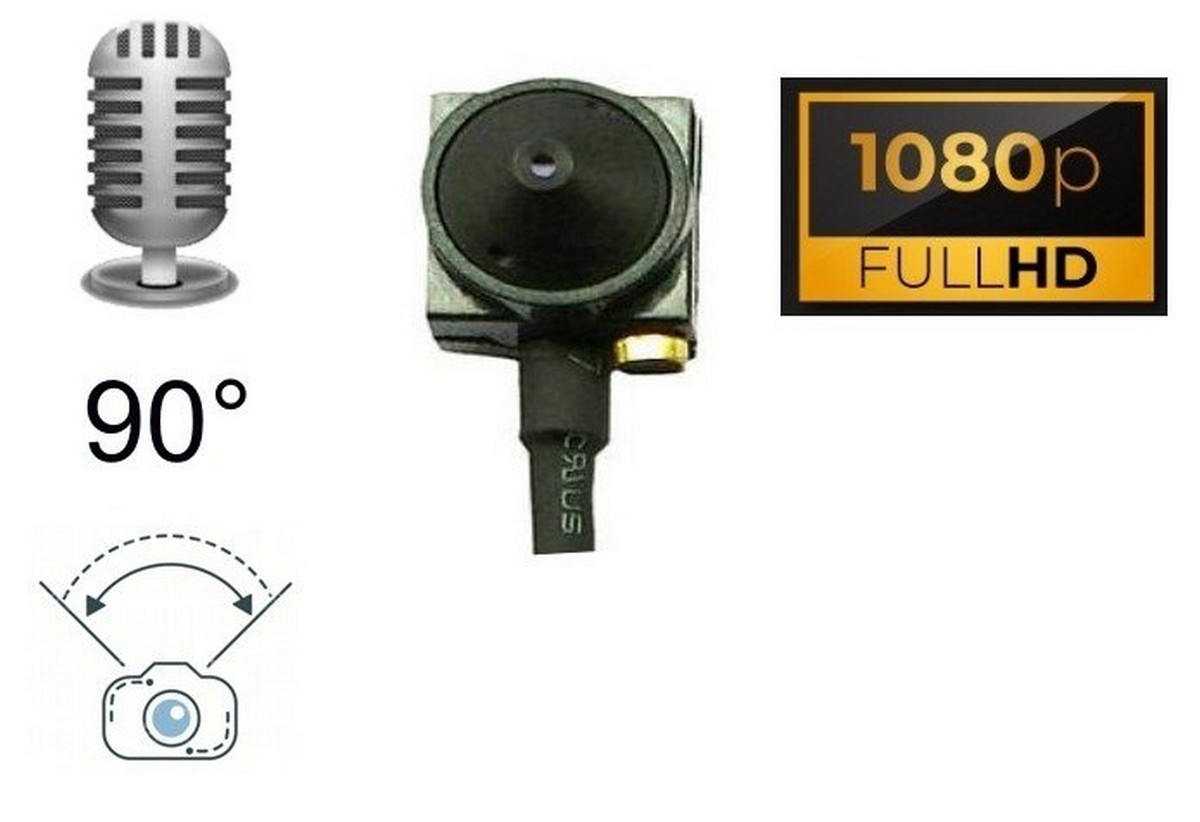FULL HD -neulanreikäkamera 90°:n kulman äänentallennusminikamera