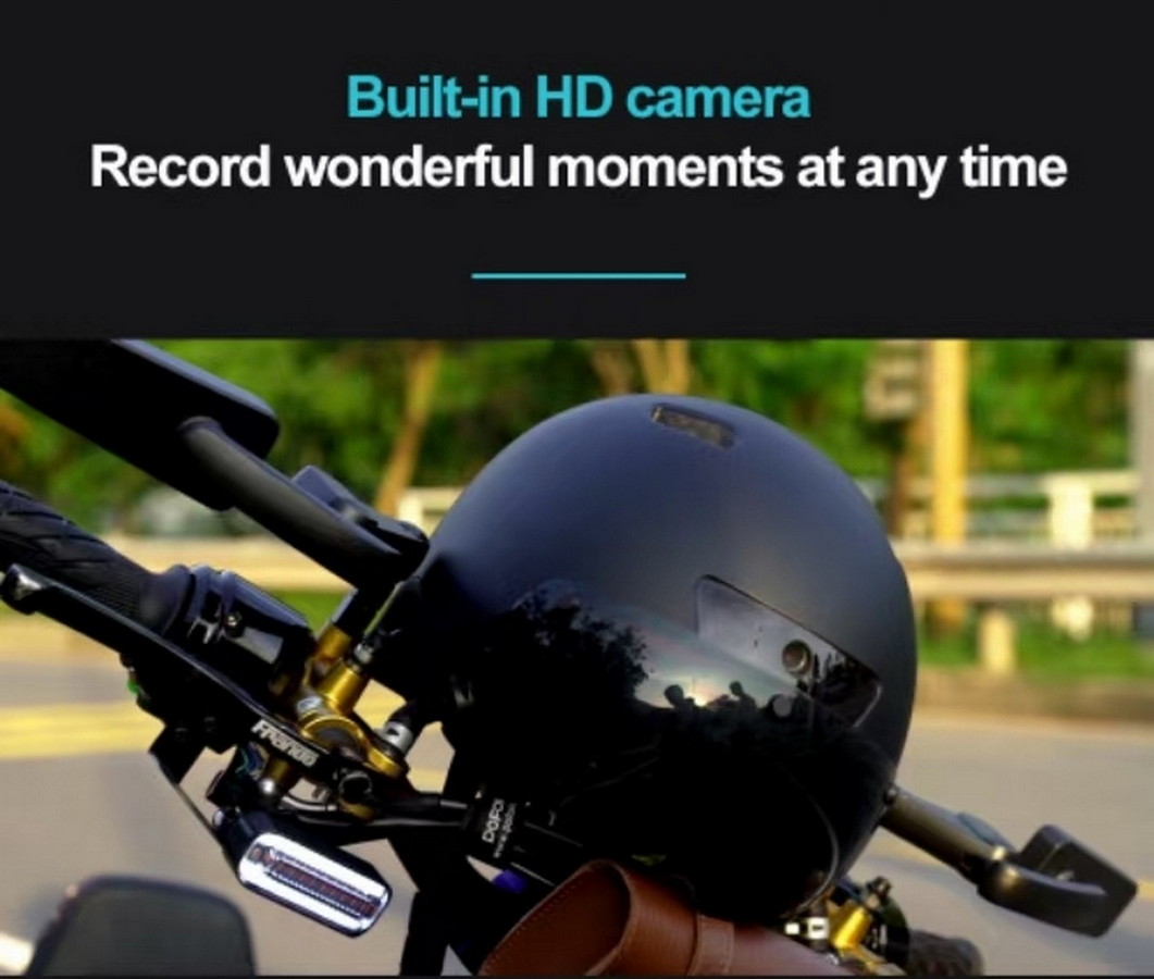 sisäänrakennettu kamera pyöräilykypärään tallennuksella