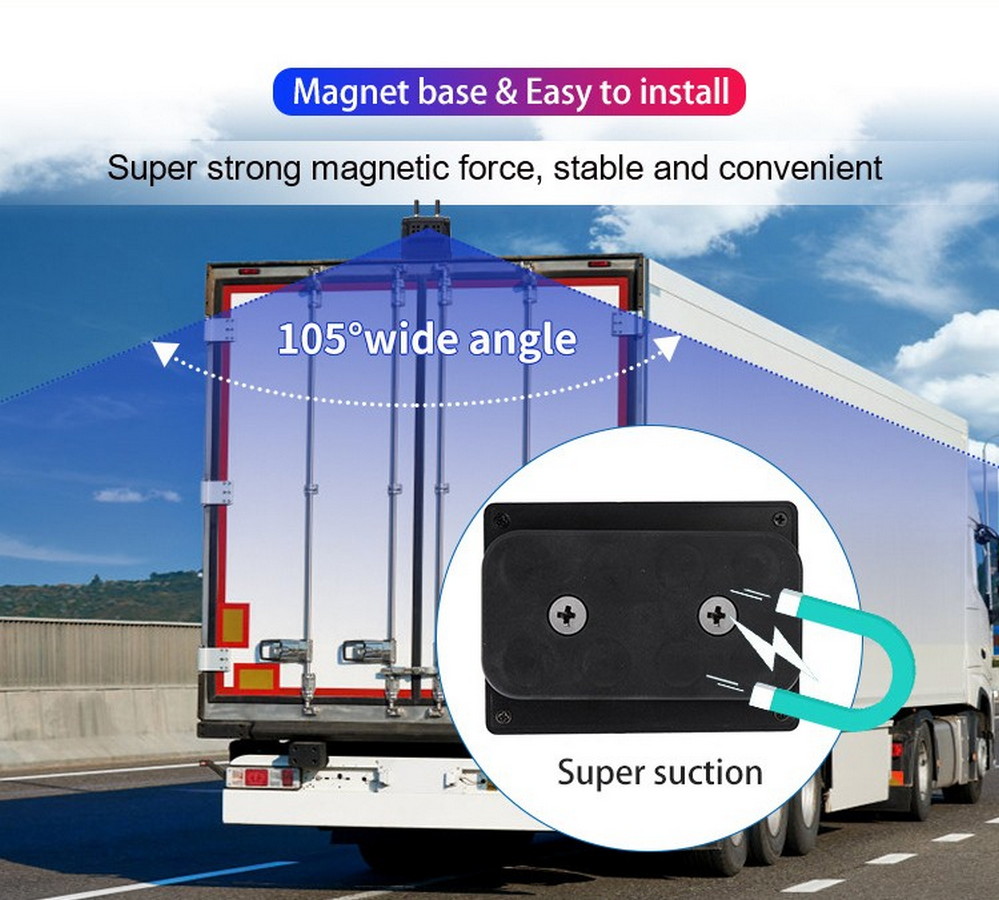 wifi-kamera magneetilla pakettiautoon