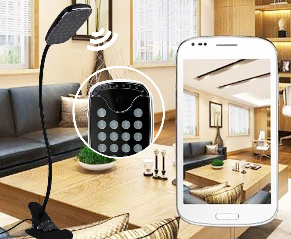 LED-pöytävalaisin piilokameralla, WiFi