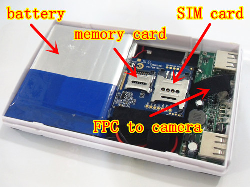 Gsm powerbank kameralla sim-kortilla