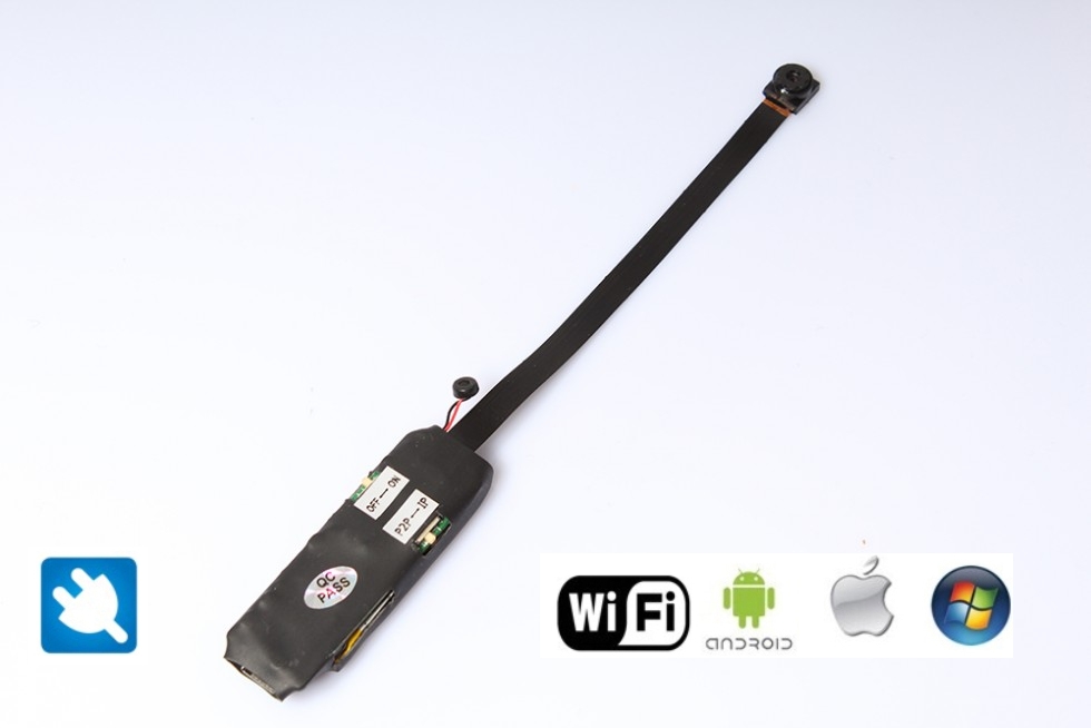 Mini wifi-neulanreikäkamera integroidulla akulla ja antennilla