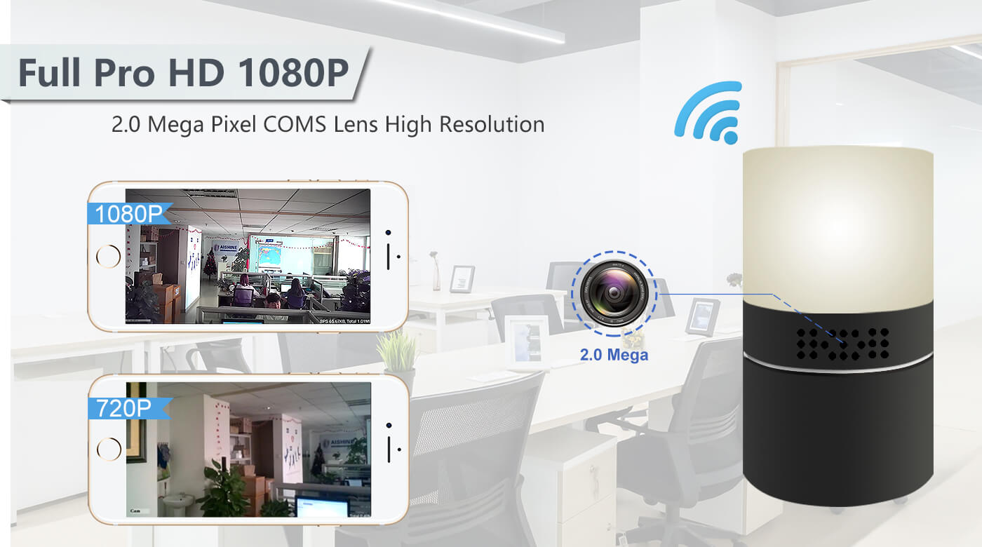 kamera WiFillä LED-pöytävalaisimessa