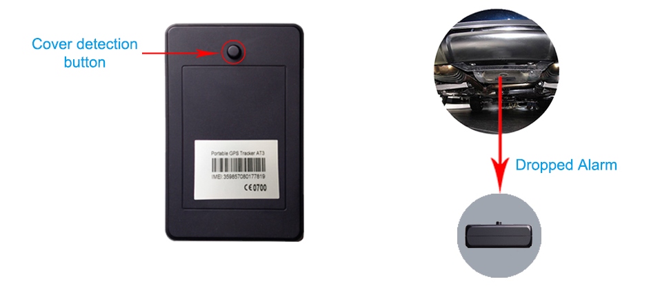 gps tracker peukaloinnin estopainike