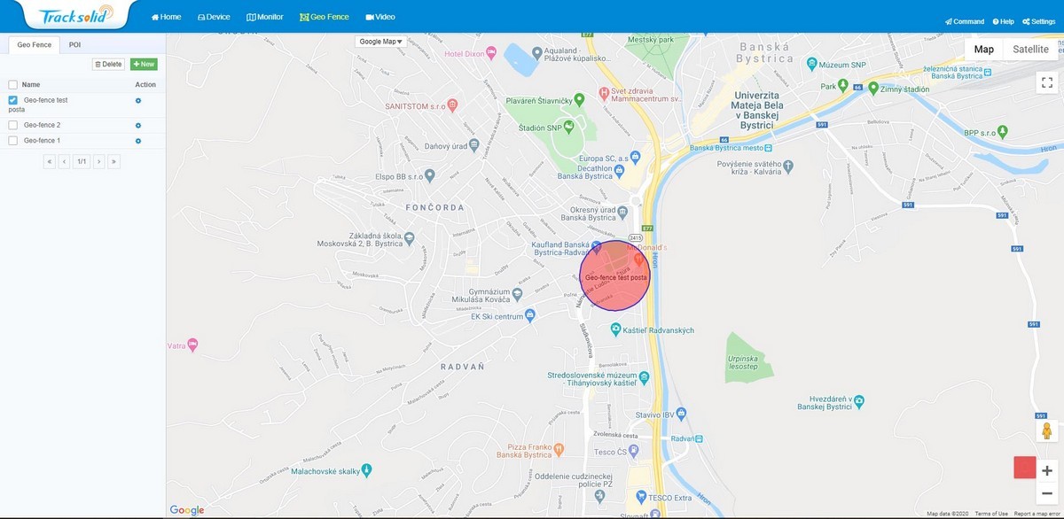 tracksolid - geofence-toiminto