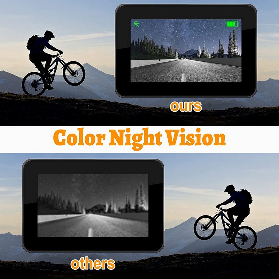 kamerajärjestelmä polkupyörille, värillinen pimeänäkö